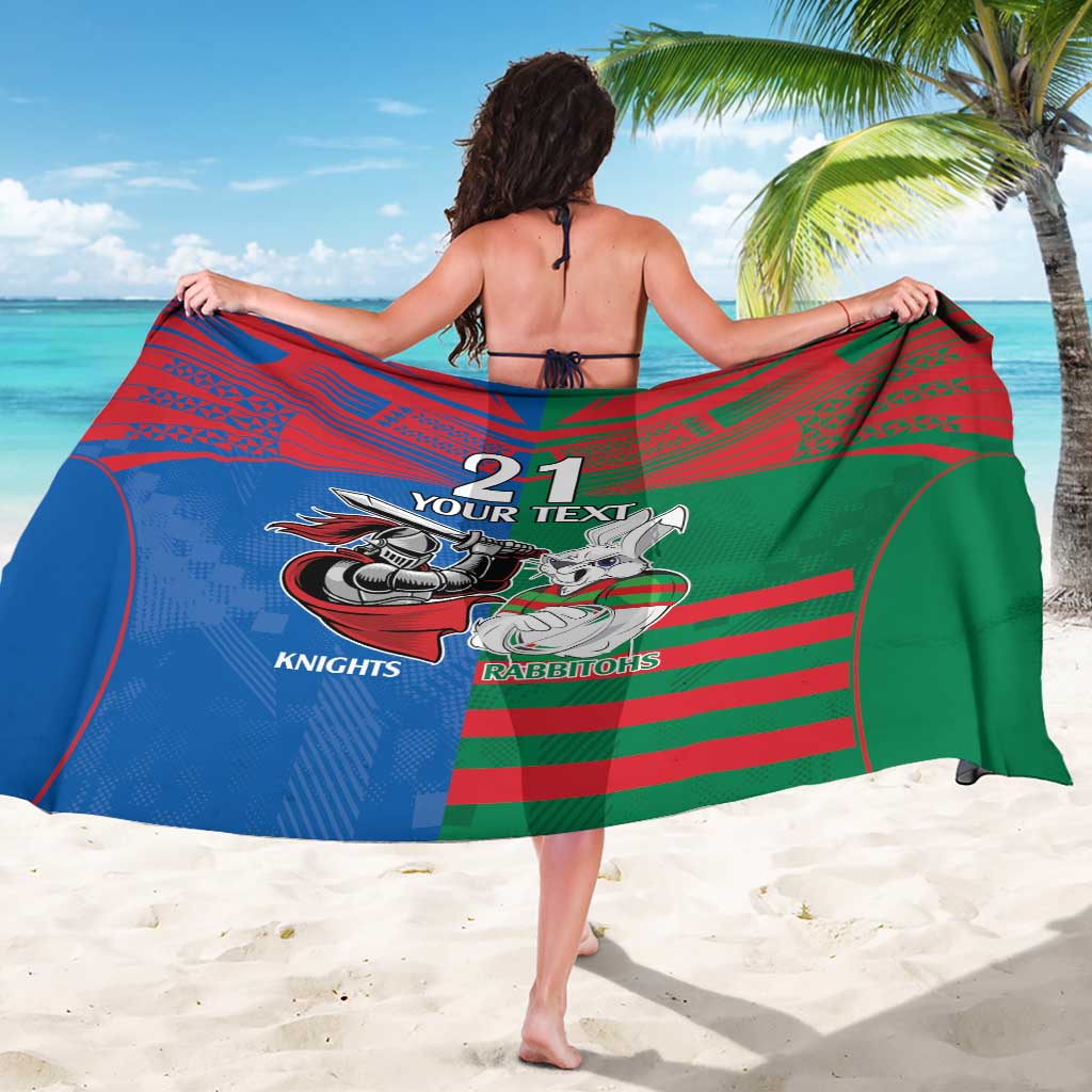 Custom Knights and Rabbitohs Mascot Together Sarong
