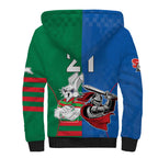 Custom Knights and Rabbitohs Mascot Together Sherpa Hoodie
