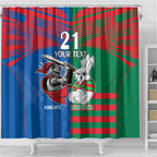 Custom Knights and Rabbitohs Mascot Together Shower Curtain