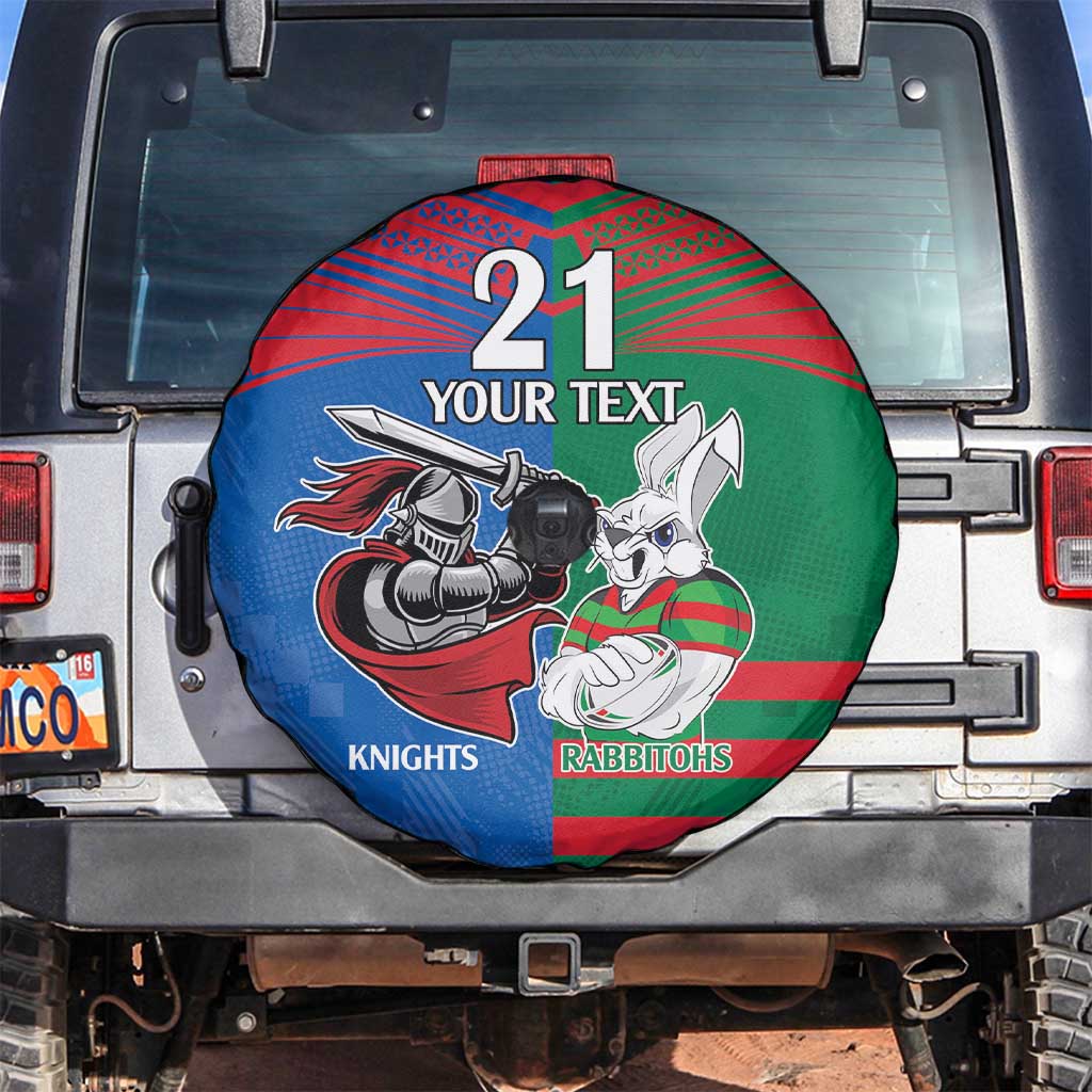 Custom Knights and Rabbitohs Mascot Together Spare Tire Cover