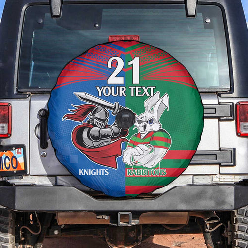 Custom Knights and Rabbitohs Mascot Together Spare Tire Cover