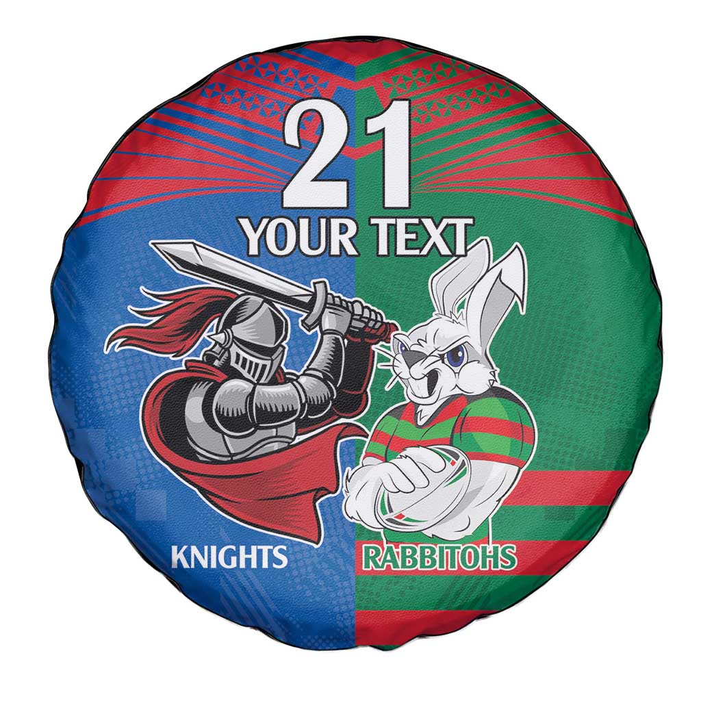 Custom Knights and Rabbitohs Mascot Together Spare Tire Cover