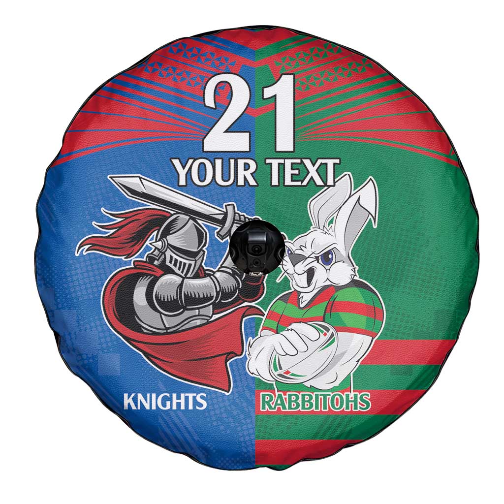 Custom Knights and Rabbitohs Mascot Together Spare Tire Cover