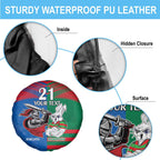 Custom Knights and Rabbitohs Mascot Together Spare Tire Cover