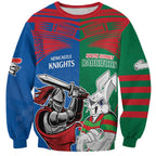 Custom Knights and Rabbitohs Mascot Together Sweatshirt
