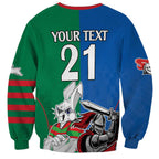 Custom Knights and Rabbitohs Mascot Together Sweatshirt