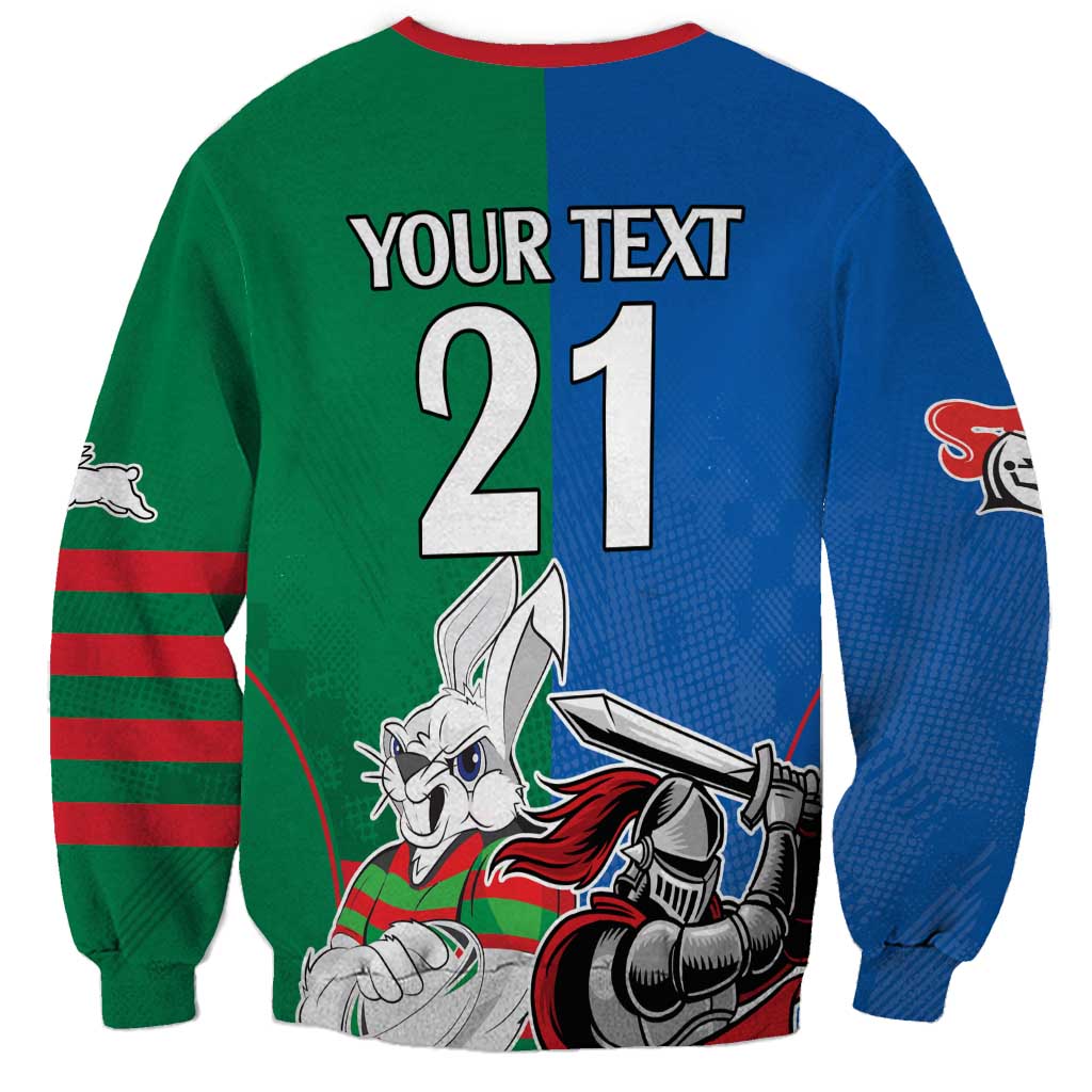 Custom Knights and Rabbitohs Mascot Together Sweatshirt