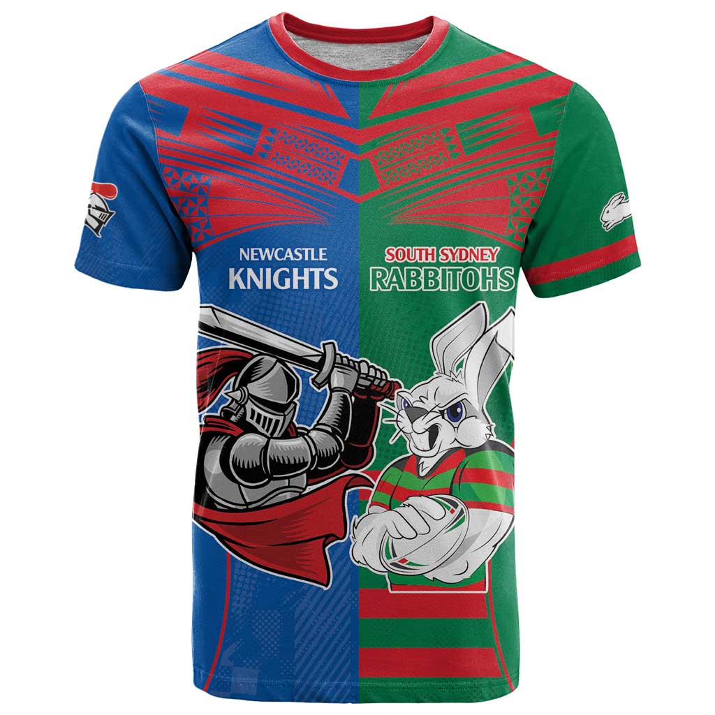 Custom Knights and Rabbitohs Mascot Together T Shirt