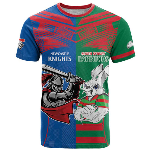 Custom Knights and Rabbitohs Mascot Together T Shirt
