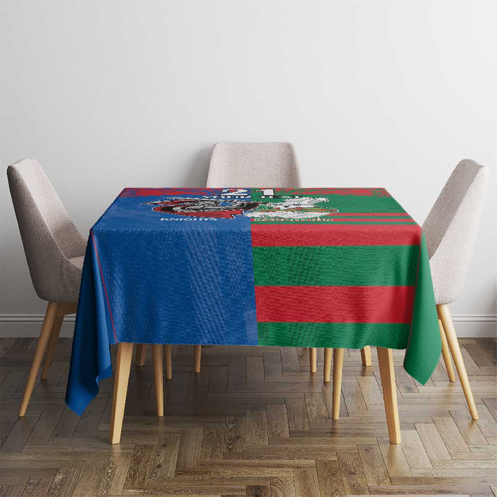 Custom Knights and Rabbitohs Mascot Together Tablecloth