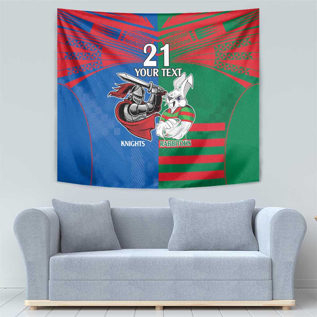 Custom Knights and Rabbitohs Mascot Together Tapestry