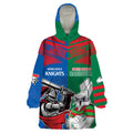 Custom Knights and Rabbitohs Mascot Together Wearable Blanket Hoodie