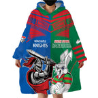 Custom Knights and Rabbitohs Mascot Together Wearable Blanket Hoodie