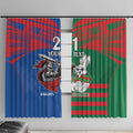 Custom Knights and Rabbitohs Mascot Together Window Curtain