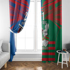 Custom Knights and Rabbitohs Mascot Together Window Curtain