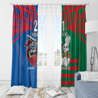 Custom Knights and Rabbitohs Mascot Together Window Curtain