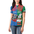 Custom Knights and Rabbitohs Mascot Together Women Polo Shirt
