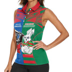 Custom Knights and Rabbitohs Mascot Together Women Sleeveless Polo Shirt