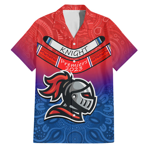 knights-permier-2023-family-matching-mermaid-dress-and-hawaiian-shirt-nrl-mascot-with-aboriginal