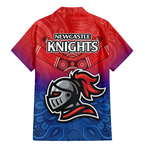 knights-permier-2023-family-matching-mermaid-dress-and-hawaiian-shirt-nrl-mascot-with-aboriginal