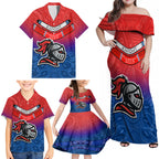 knights-permier-2023-family-matching-off-shoulder-maxi-dress-and-hawaiian-shirt-nrl-mascot-with-aboriginal