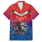 knights-permier-2023-family-matching-off-shoulder-short-dress-and-hawaiian-shirt-nrl-mascot-with-aboriginal