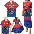 knights-permier-2023-family-matching-puletasi-dress-and-hawaiian-shirt-nrl-mascot-with-aboriginal