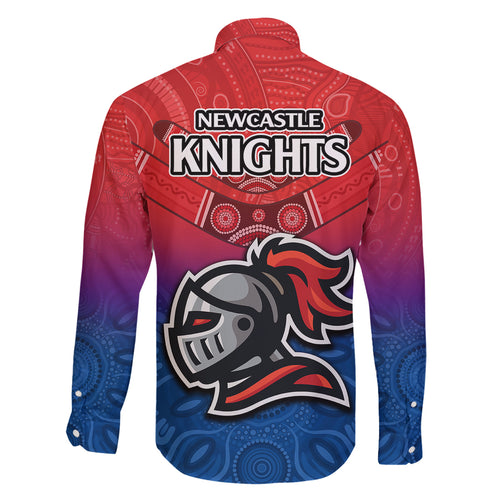 knights-permier-2023-family-matching-puletasi-dress-and-hawaiian-shirt-nrl-mascot-with-aboriginal