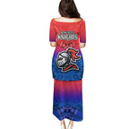 knights-permier-2023-family-matching-puletasi-dress-and-hawaiian-shirt-nrl-mascot-with-aboriginal