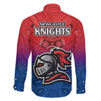 knights-permier-2023-family-matching-tank-maxi-dress-and-hawaiian-shirt-nrl-mascot-with-aboriginal