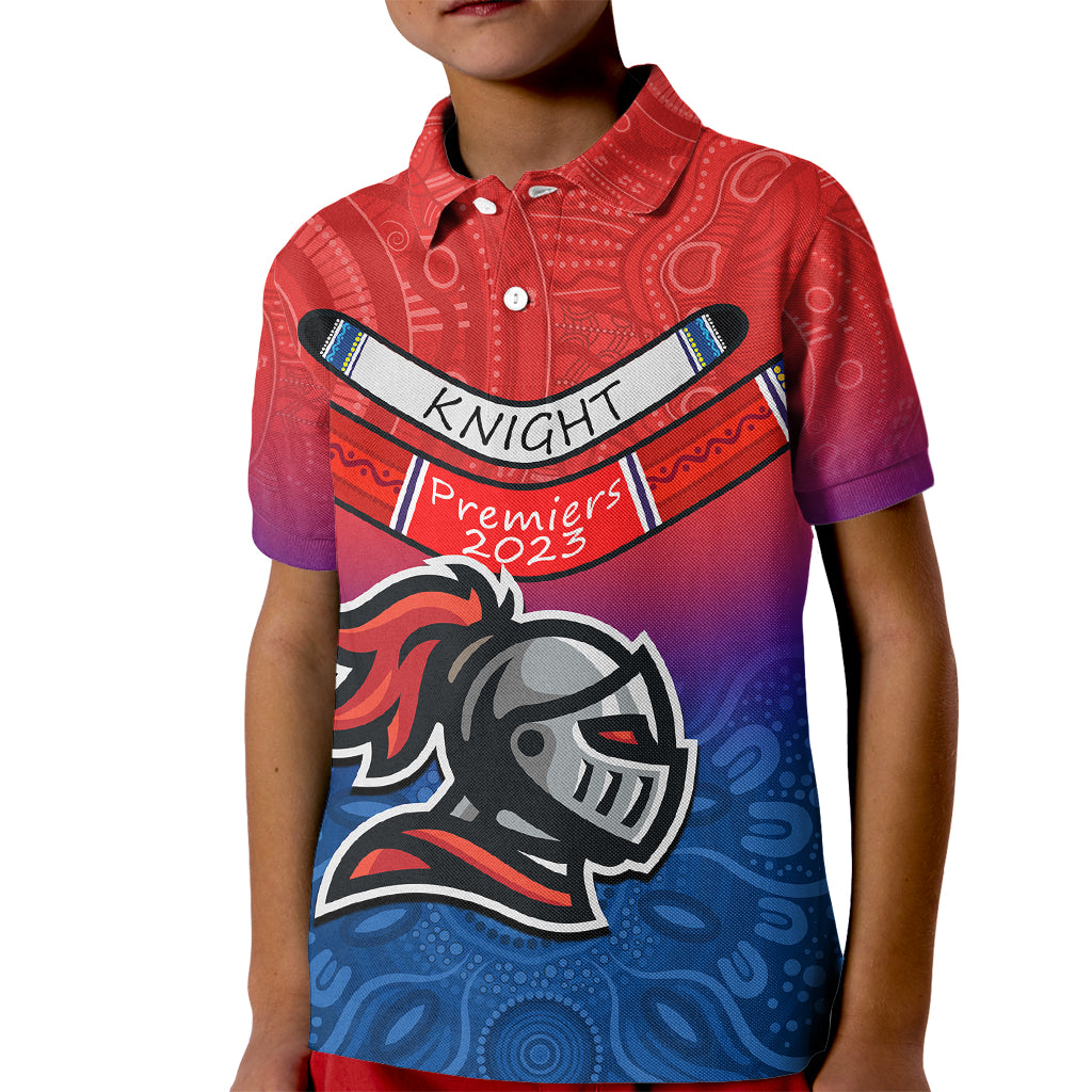 knights-permier-2023-kid-polo-shirt-nrl-mascot-with-aboriginal