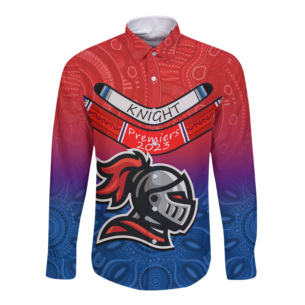 knights-permier-2023-long-sleeve-button-shirt-nrl-mascot-with-aboriginal