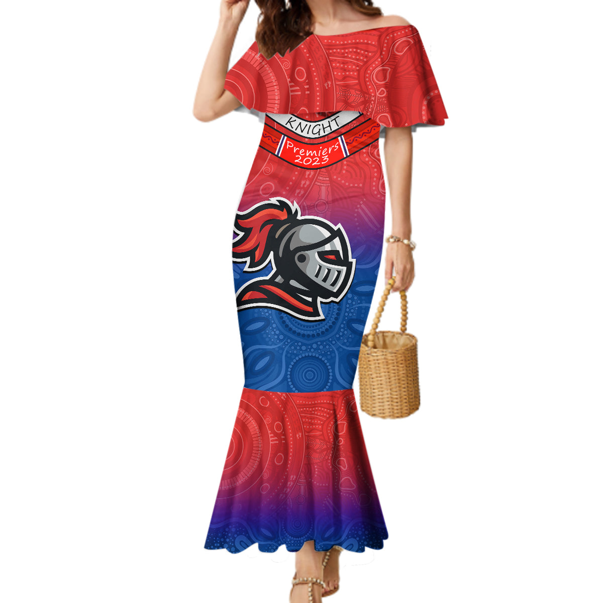 knights-permier-2023-mermaid-dress-nrl-mascot-with-aboriginal