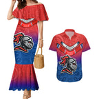 custom-knights-permier-2023-couples-matching-mermaid-dress-and-hawaiian-shirt-nrl-mascot-with-aboriginal