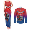 custom-knights-permier-2023-couples-matching-tank-maxi-dress-and-long-sleeve-button-shirts-nrl-mascot-with-aboriginal