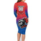 custom-knights-permier-2023-family-matching-long-sleeve-bodycon-dress-and-hawaiian-shirt-nrl-mascot-with-aboriginal