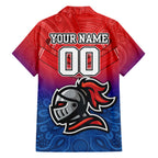 custom-knights-permier-2023-family-matching-short-sleeve-bodycon-dress-and-hawaiian-shirt-nrl-mascot-with-aboriginal