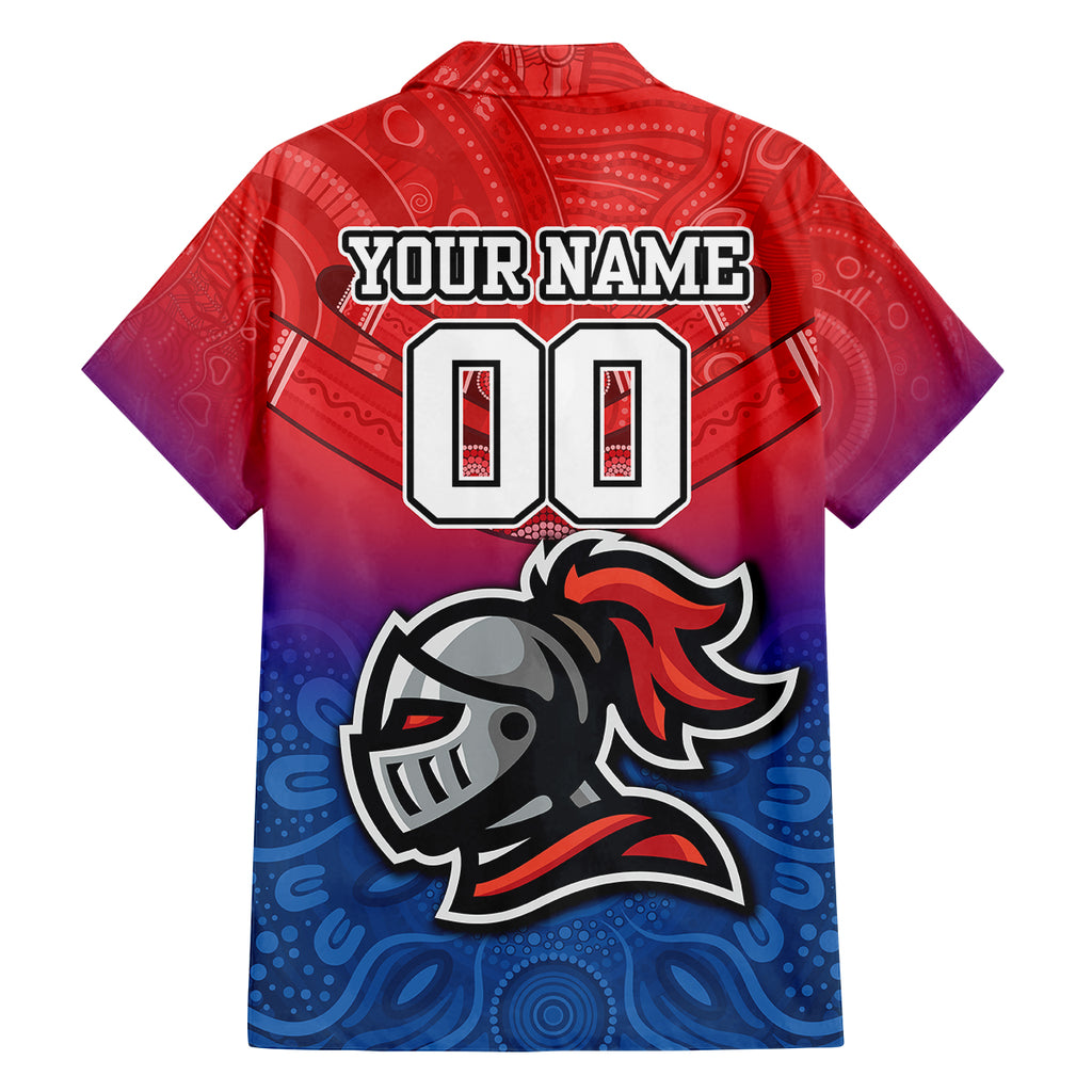 custom-knights-permier-2023-family-matching-tank-maxi-dress-and-hawaiian-shirt-nrl-mascot-with-aboriginal