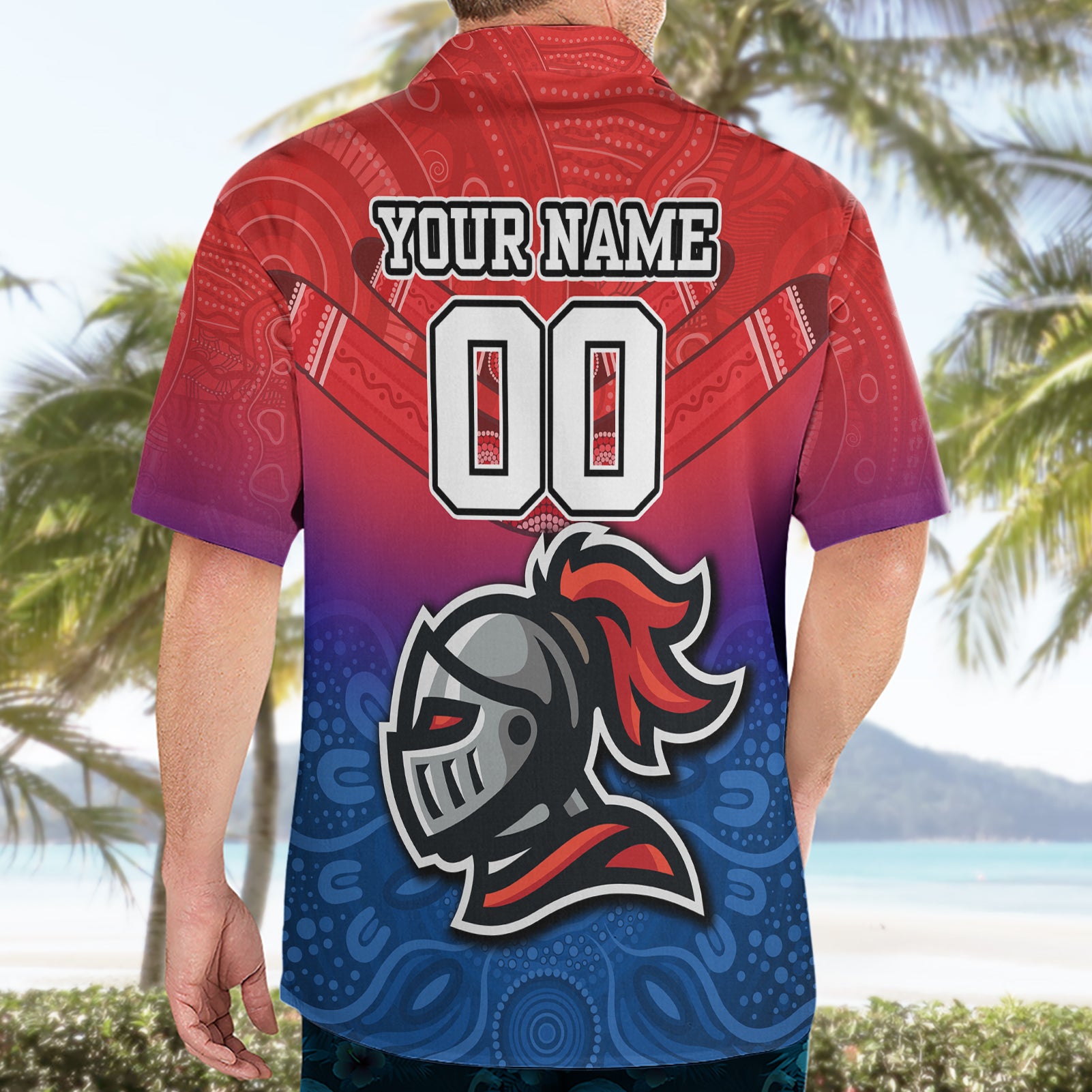 custom-knights-permier-2023-hawaiian-shirt-nrl-mascot-with-aboriginal