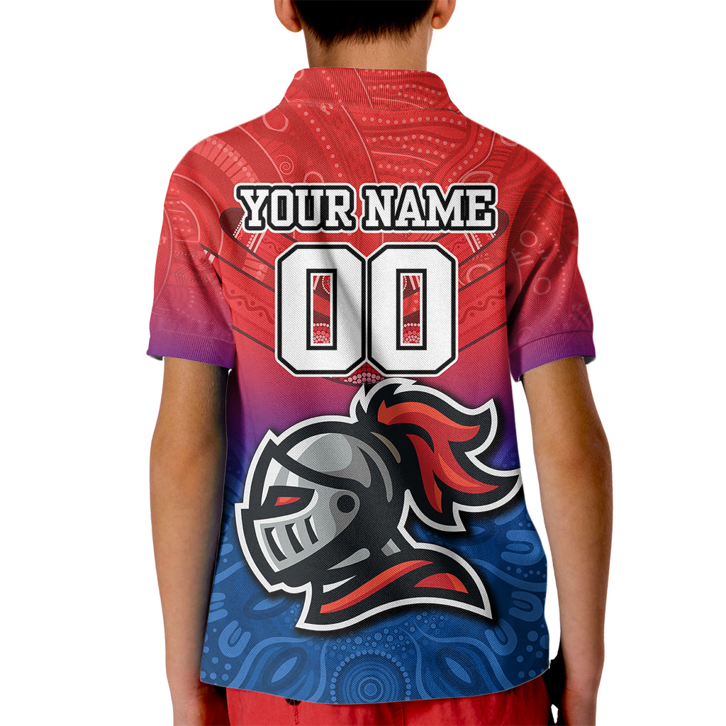 custom-knights-permier-2023-kid-polo-shirt-nrl-mascot-with-aboriginal