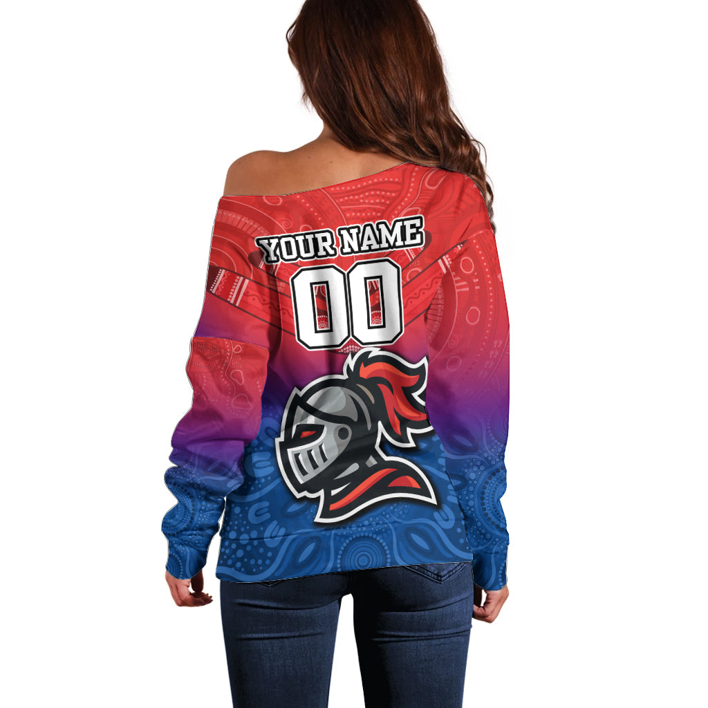 custom-knights-permier-2023-off-shoulder-sweater-nrl-mascot-with-aboriginal
