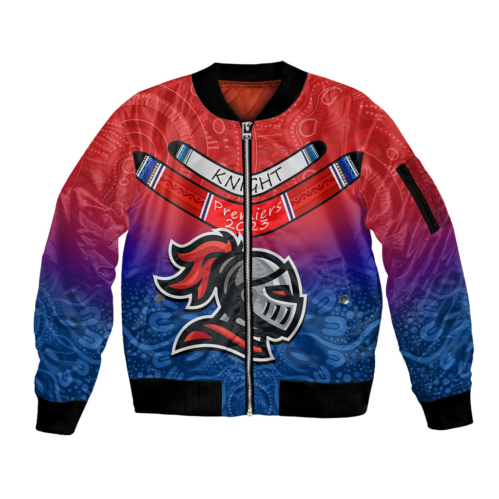 custom-knights-permier-2023-sleeve-zip-bomber-jacket-nrl-mascot-with-aboriginal