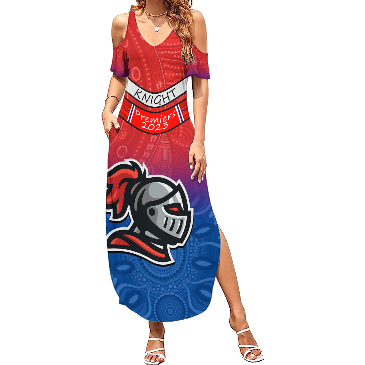 custom-knights-permier-2023-summer-maxi-dress-nrl-mascot-with-aboriginal