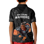 warriors-permier-2023-kid-polo-shirt-the-wahs-mascot-with-maori-tattoo