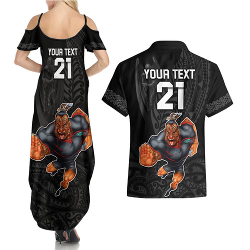 custom-warriors-permier-2023-couples-matching-summer-maxi-dress-and-hawaiian-shirt-the-wahs-mascot-with-maori-tattoo