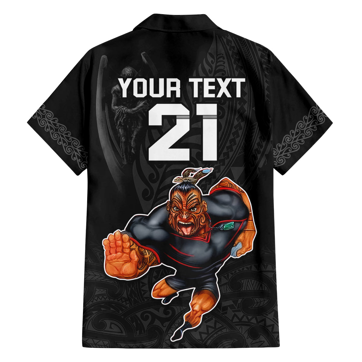custom-warriors-permier-2023-family-matching-off-shoulder-short-dress-and-hawaiian-shirt-the-wahs-mascot-with-maori-tattoo
