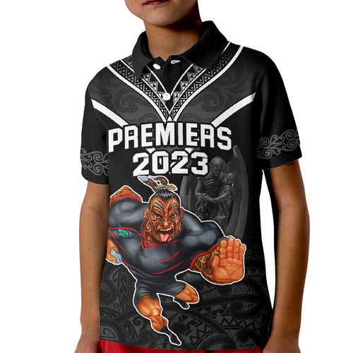 custom-warriors-permier-2023-kid-polo-shirt-the-wahs-mascot-with-maori-tattoo