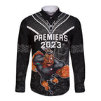 custom-warriors-permier-2023-long-sleeve-button-shirt-the-wahs-mascot-with-maori-tattoo