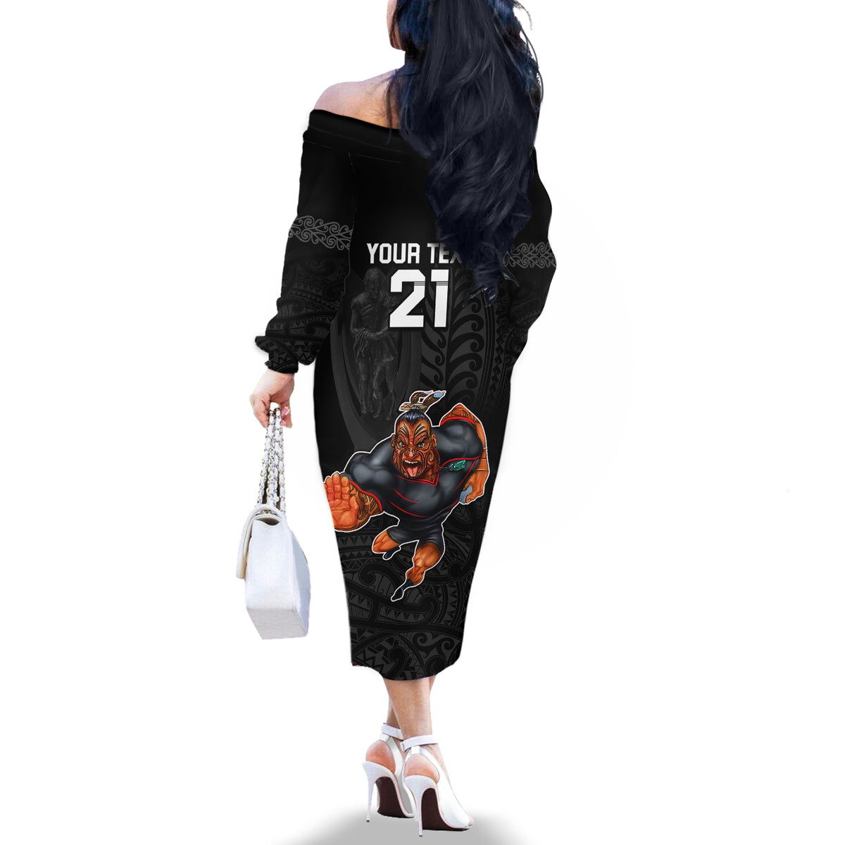 custom-warriors-permier-2023-off-the-shoulder-long-sleeve-dress-the-wahs-mascot-with-maori-tattoo