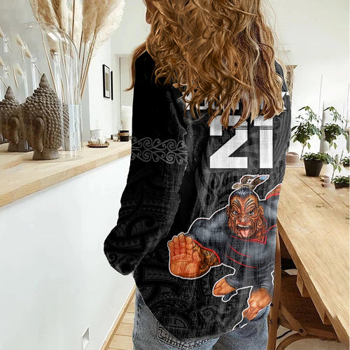 custom-warriors-permier-2023-women-casual-shirt-the-wahs-mascot-with-maori-tattoo